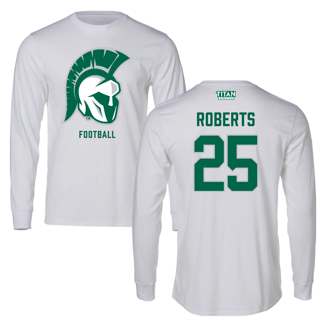 Illinois Wesleyan University Football White Performance Long Sleeve - #25 Jaxson Roberts