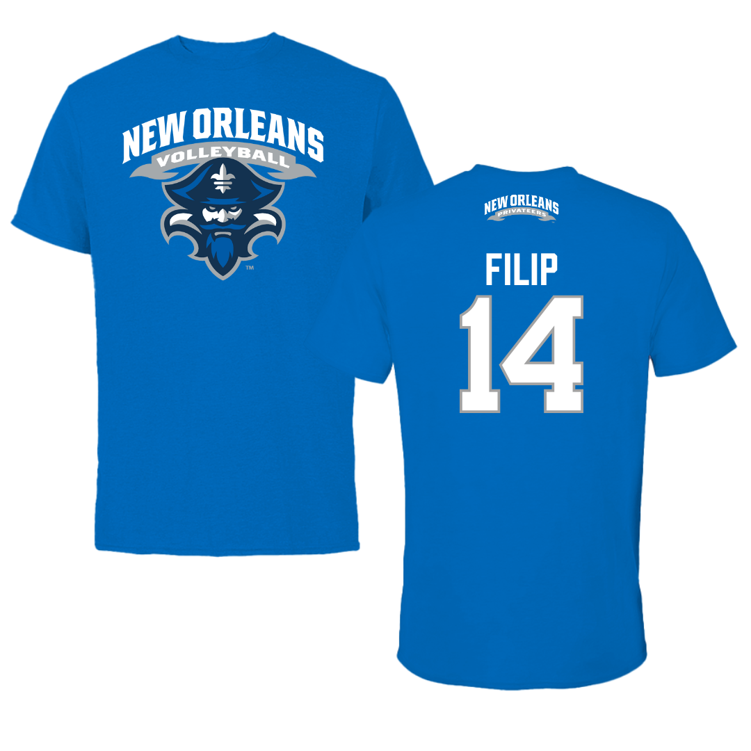 University of New Orleans Volleyball Blue Performance Tee - #14 Ola Filip