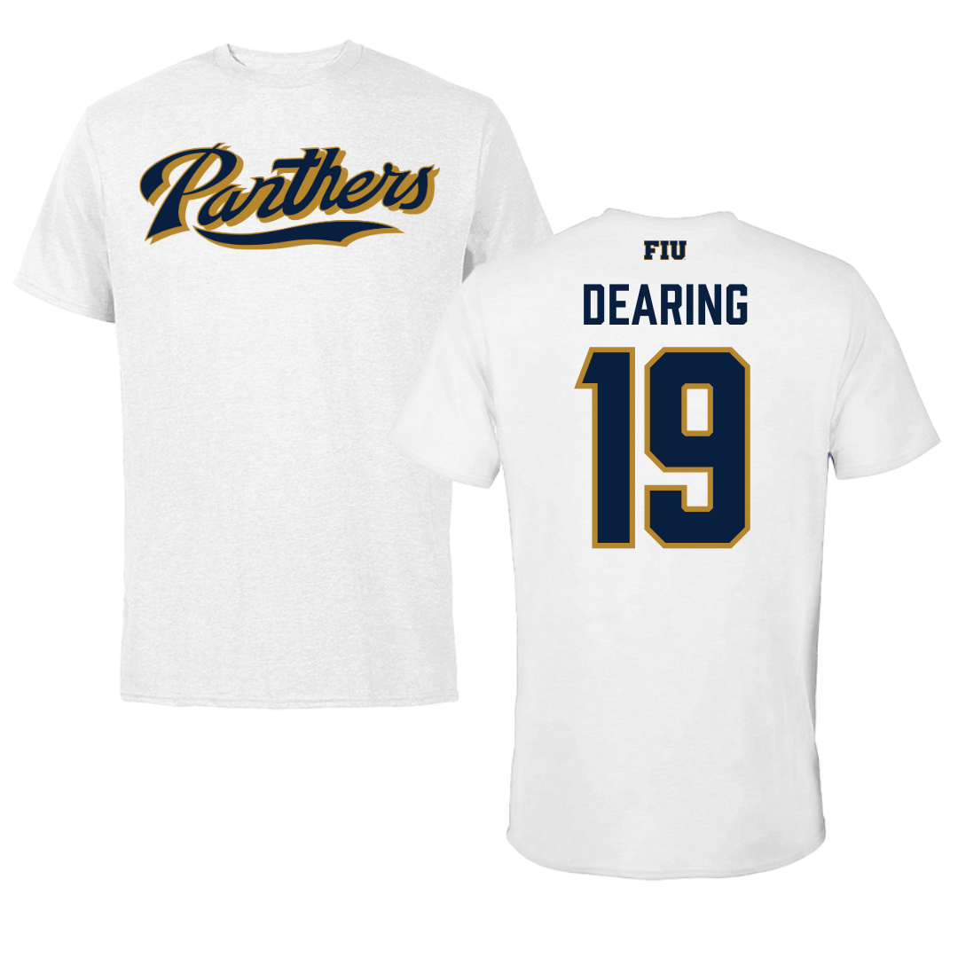 Florida International University Baseball White Tee - #19 Austin Dearing