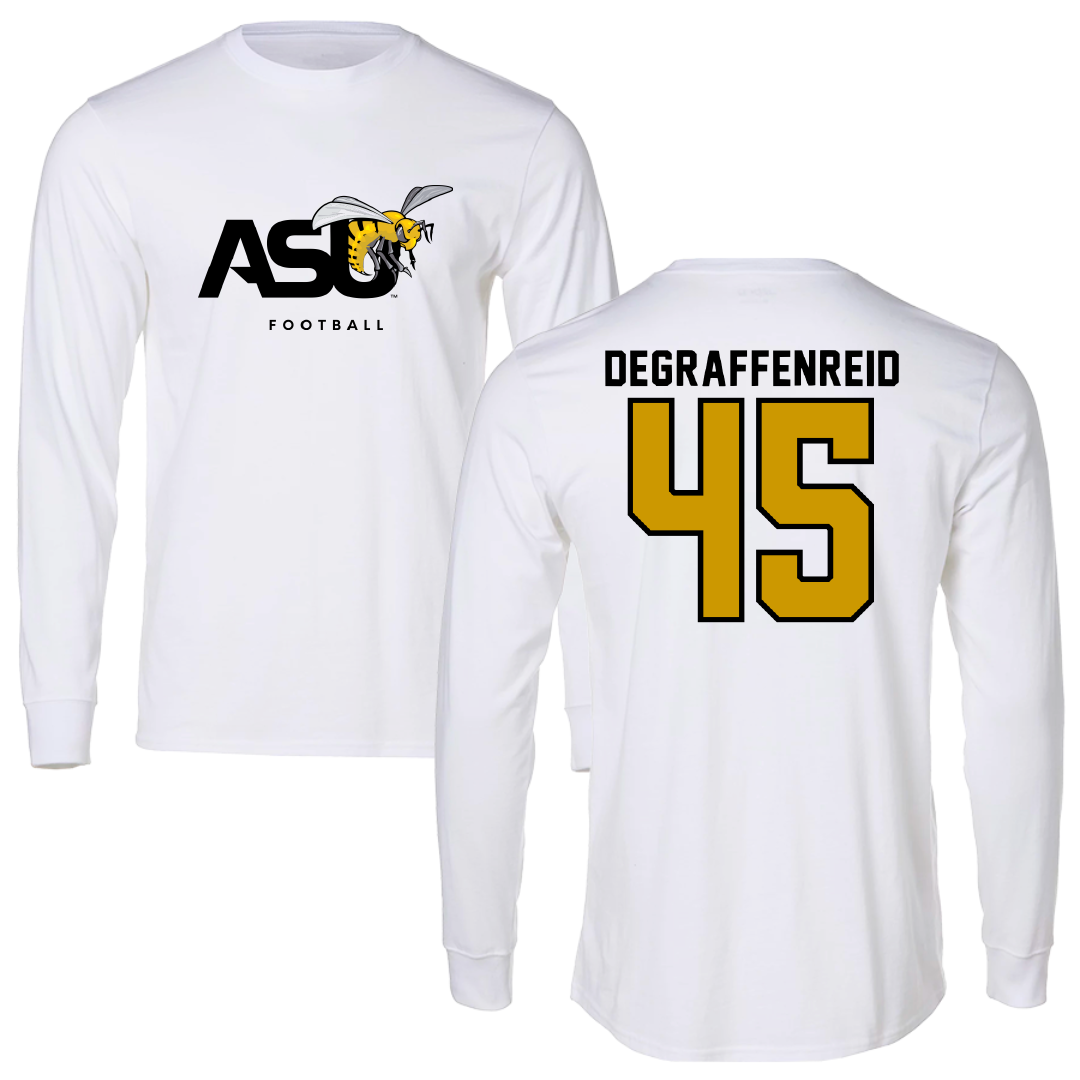 Alabama State University Football White Long Sleeve - #45 Grant DeGraffenreid