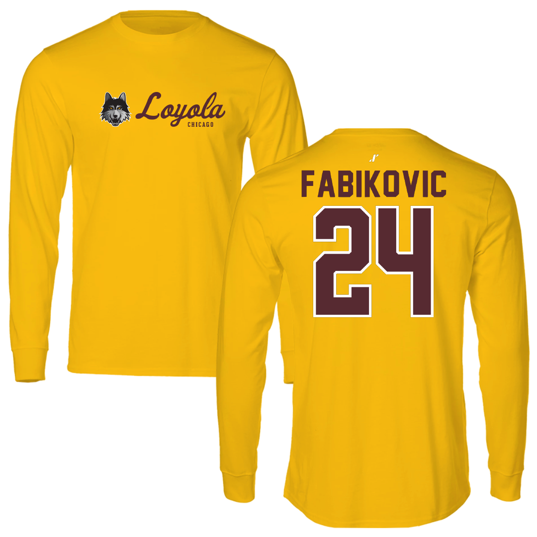 Loyola University-Chicago Volleyball Gold General Long Sleeve - #24 Daniel Fabikovic