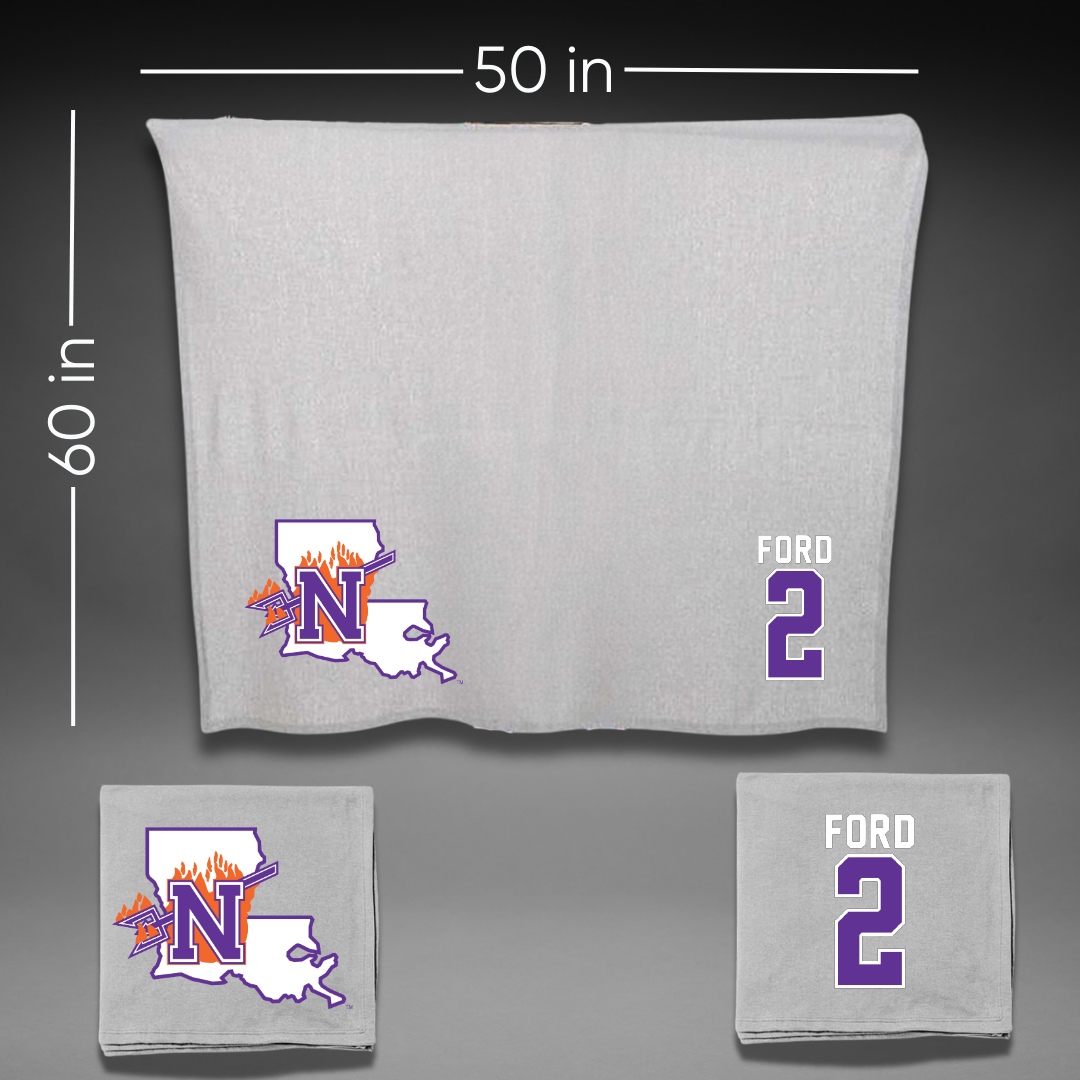 Northwestern State University Softball Gray Blanket - #2 Camryn Ford