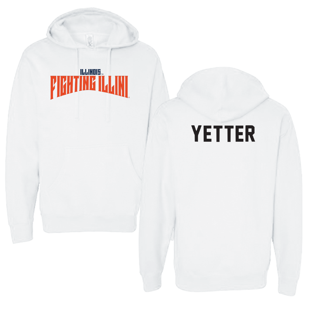 University of Illinois Swimming & Diving White Classic Hoodie - Molly Yetter