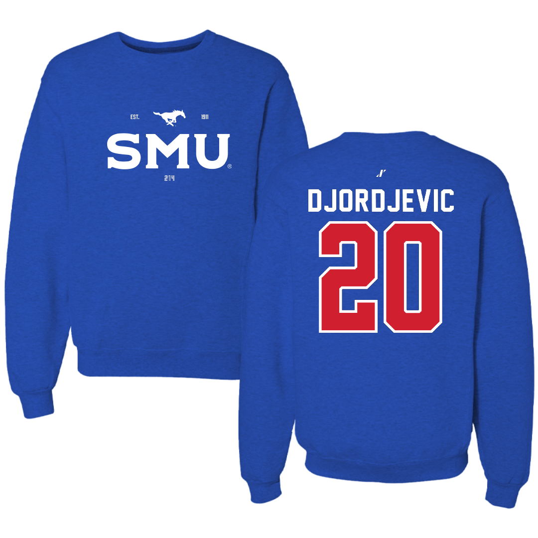 Southern Methodist University Soccer Blue General Crewneck - #20 Nikola Djordjevic