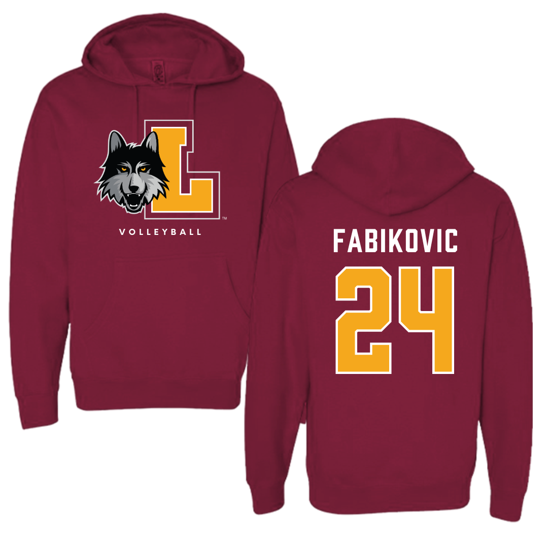 Loyola University-Chicago Volleyball Maroon Hoodie - #24 Daniel Fabikovic