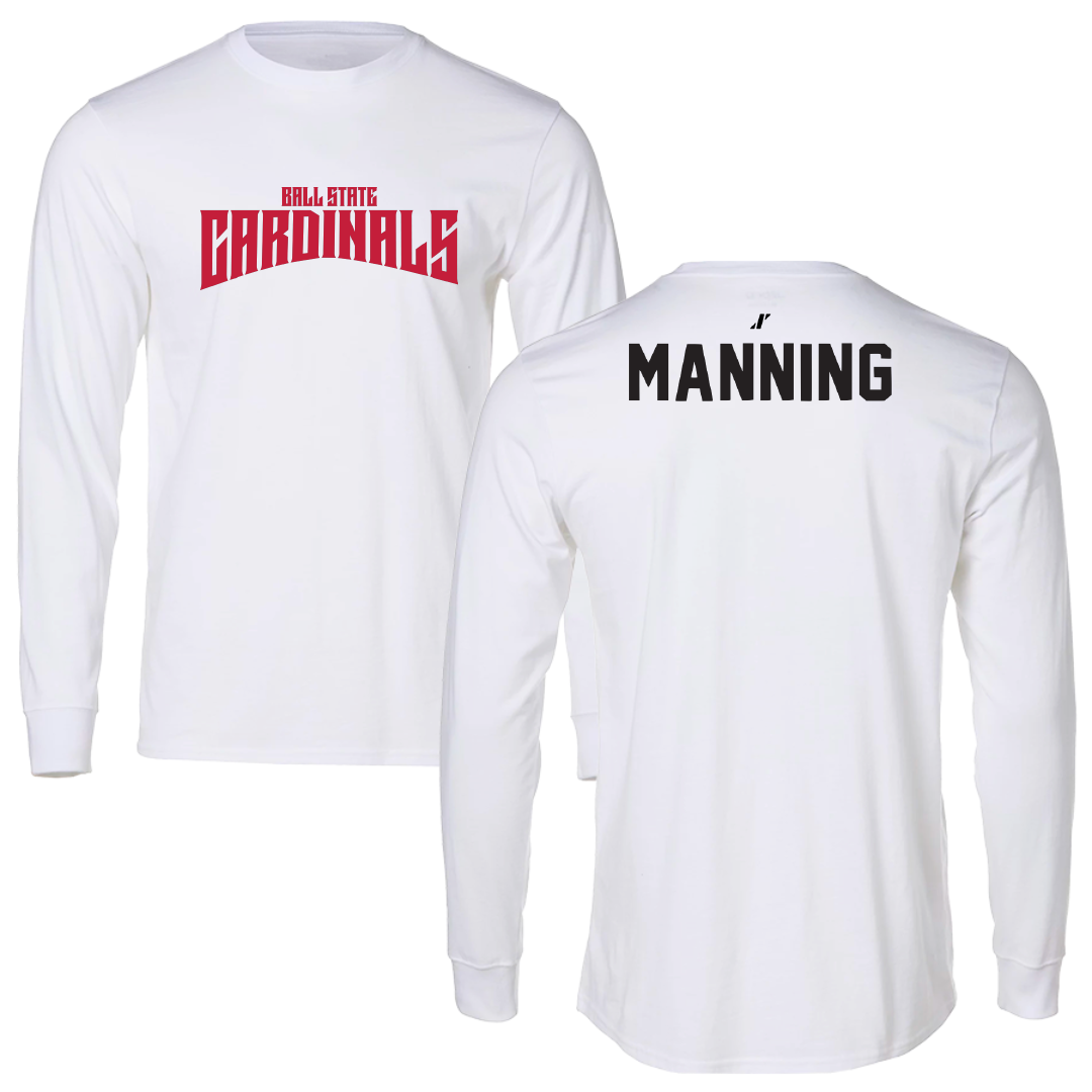 Ball State University Swimming & Diving White Classic Long Sleeve - Reece Manning