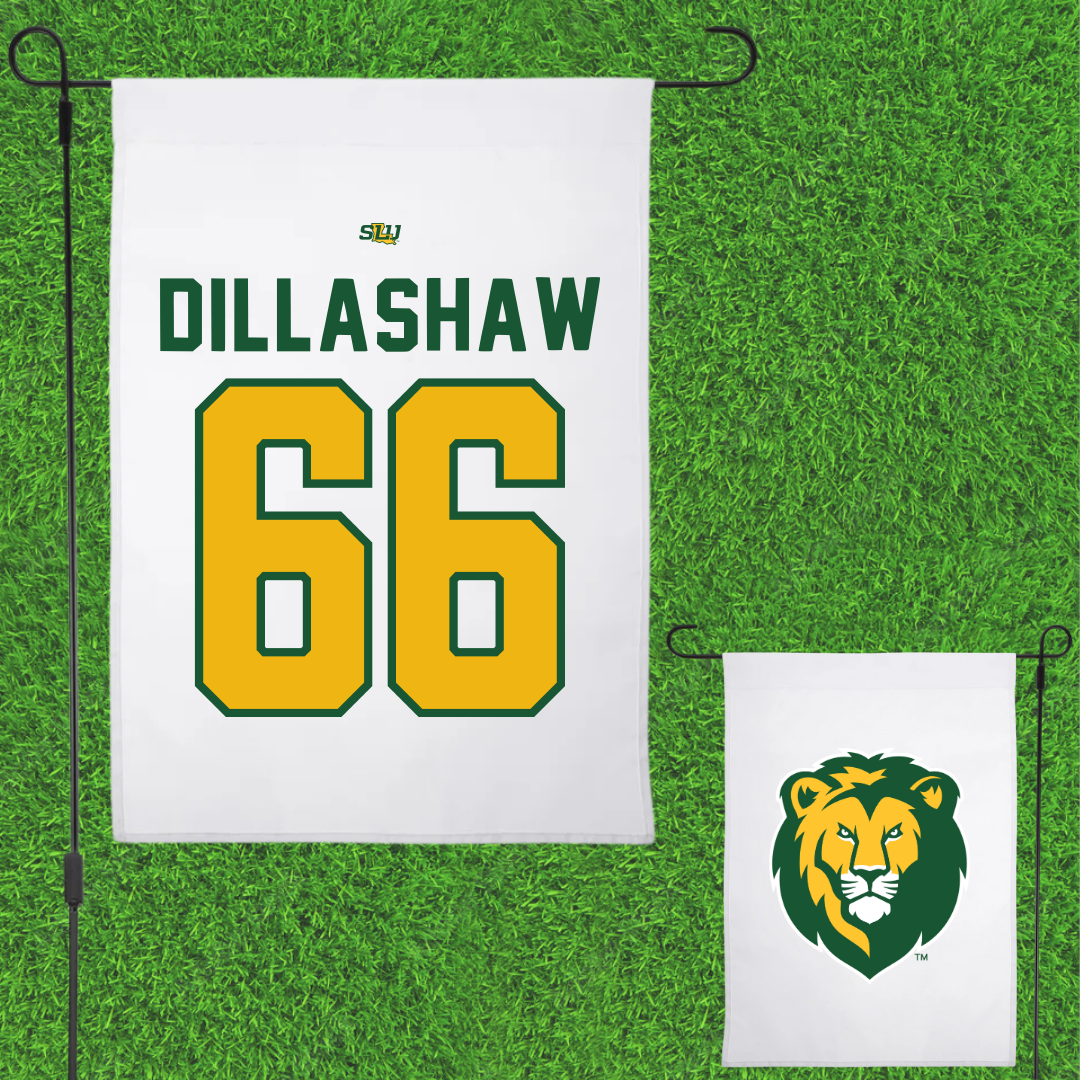 Southeastern Louisiana University Football White Garden Flag - #66 Carson Dillashaw