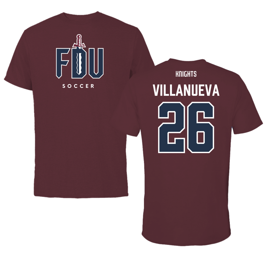 Fairleigh Dickinson University-Metropolitan Campus Soccer Maroon Performance Tee - #26 Emily Villanueva