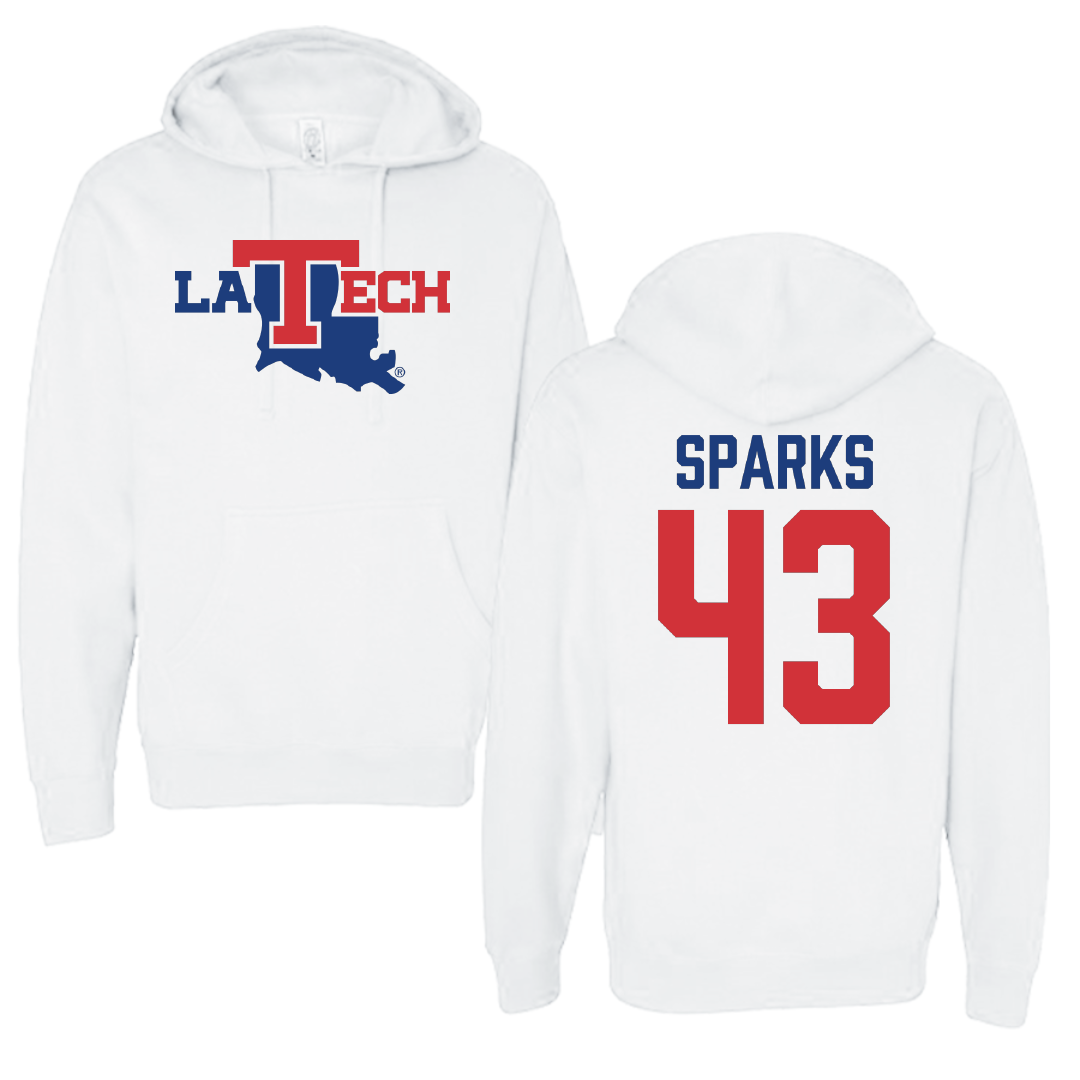 Louisiana Tech University Baseball White Hoodie - #43 Alec Sparks