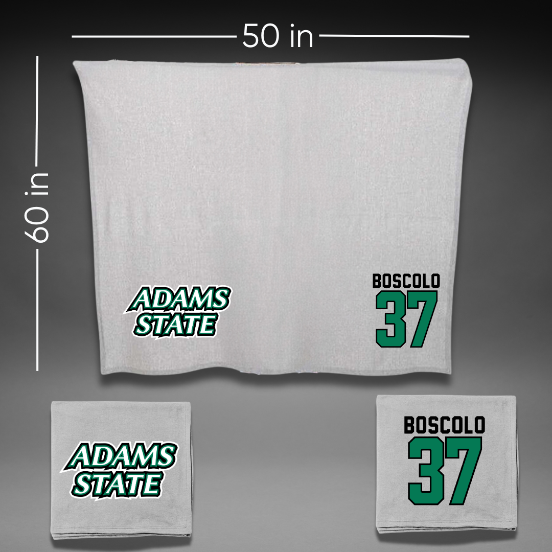 Adams State University Soccer Gray Blanket - #37 Francesco Boscolo