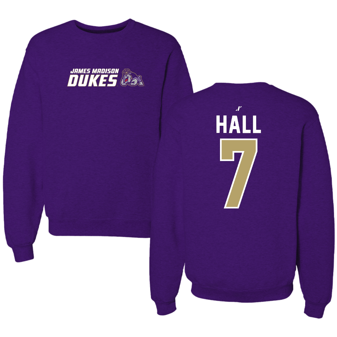 James Madison University Softball Purple General Crewneck - #7 Jasmine Hall