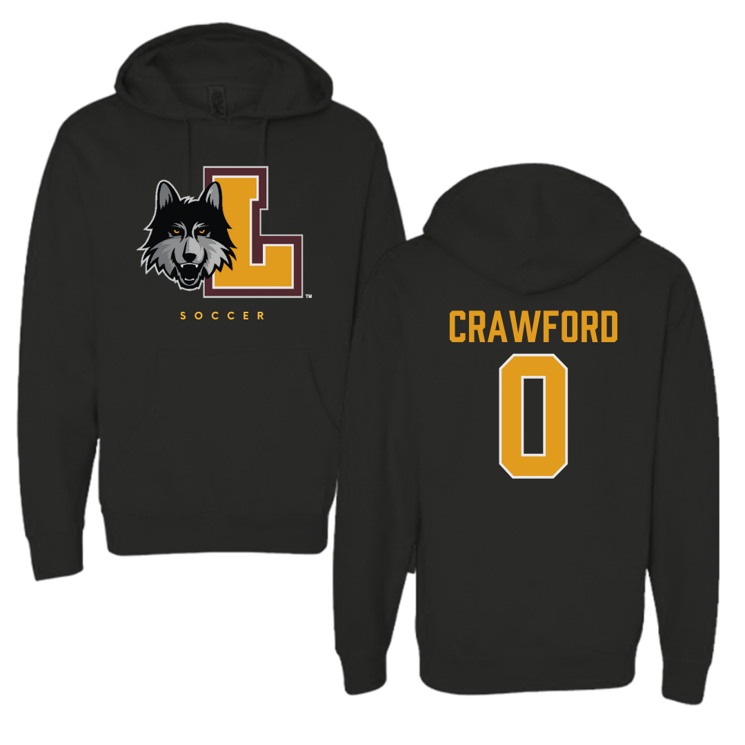 Loyola University-Chicago Soccer Black Hoodie - #0 Aidan Crawford