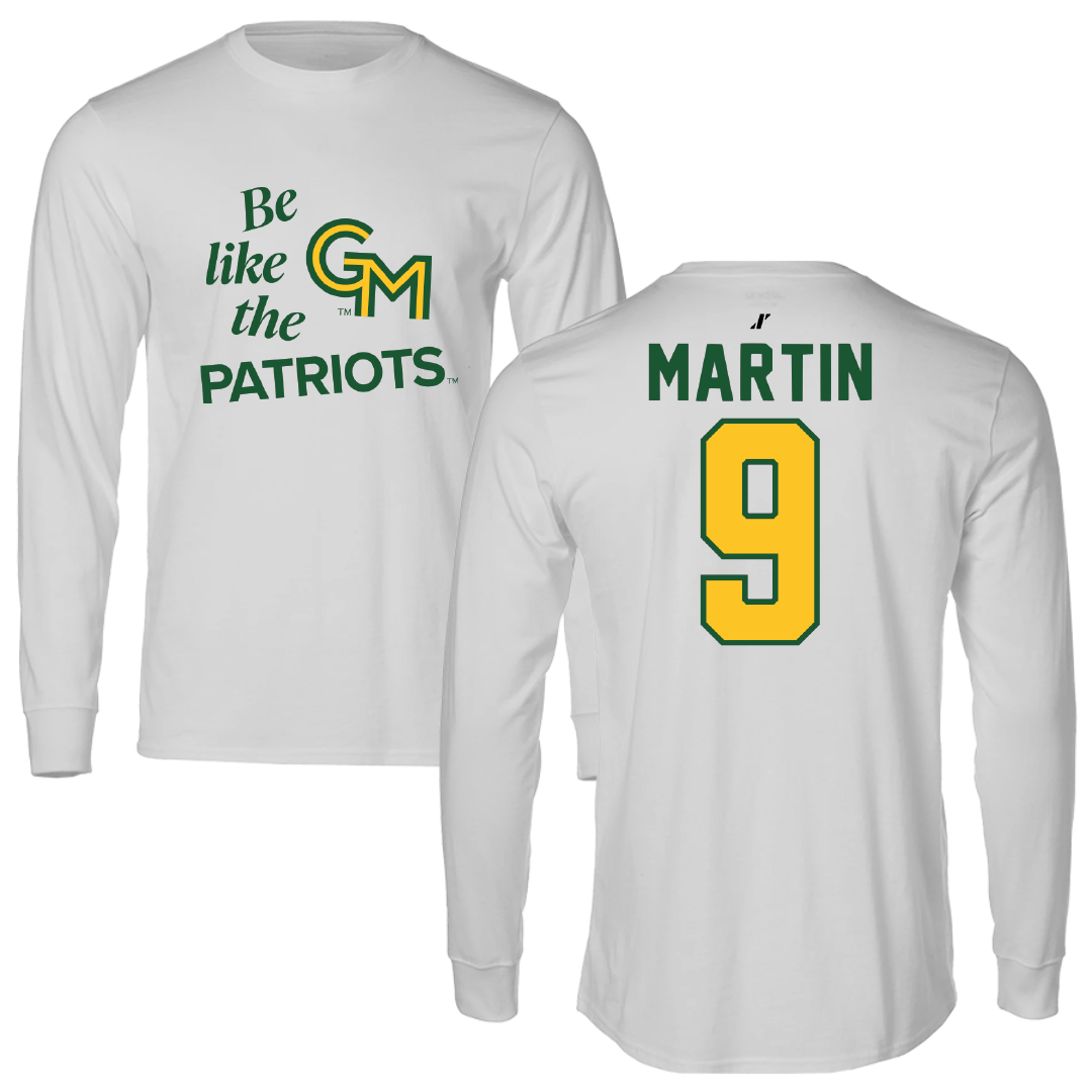 George Mason University Soccer Light Gray Be Like Us Performance Long Sleeve - #9 Mia Martin