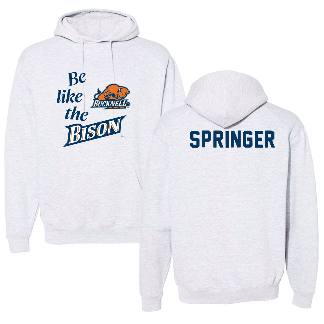 Bucknell University Wrestling Light Gray Be Like Us Hoodie - Nolan Springer