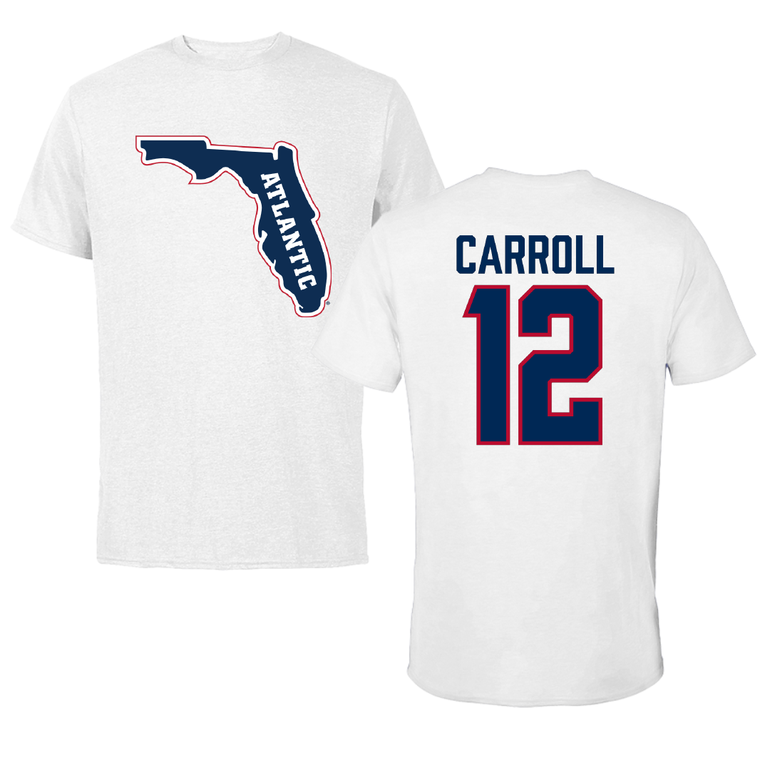 Florida Atlantic University Basketball White Tee - #12 Tre Carroll