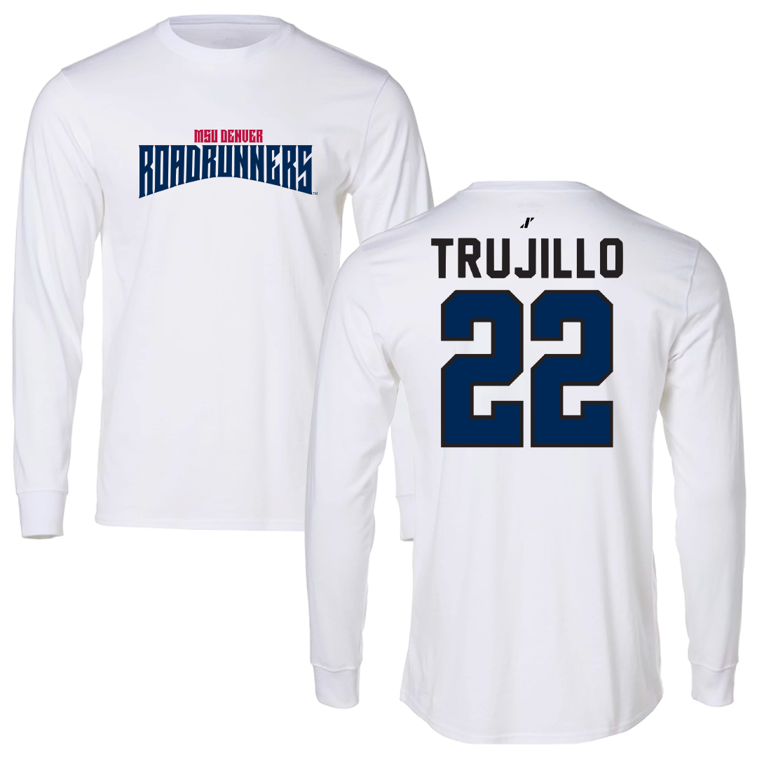 Metropolitan State University of Denver Basketball White Classic Long Sleeve - #22 Lex Trujillo