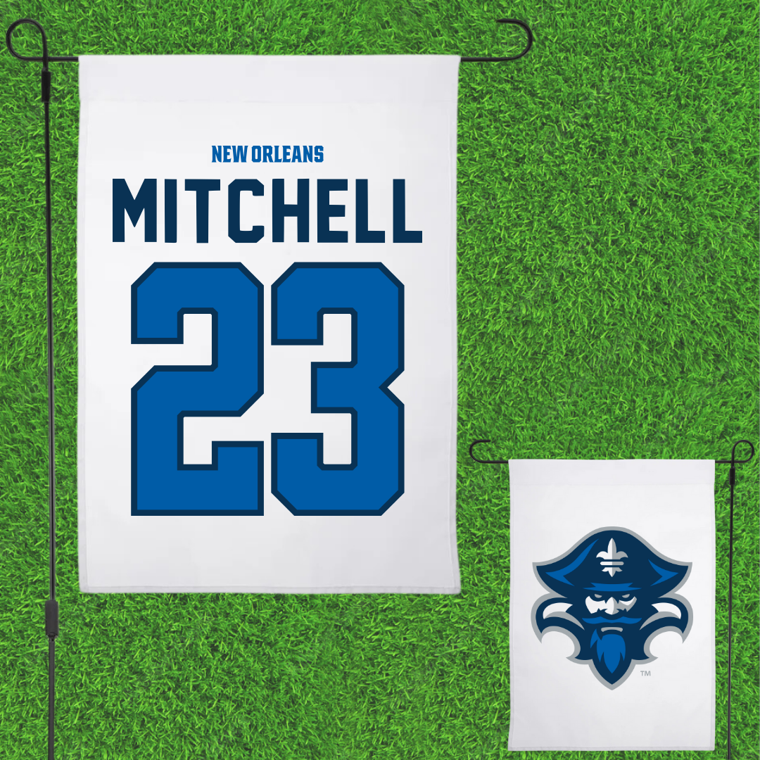 University of New Orleans Baseball White Garden Flag - #23 Cade Mitchell