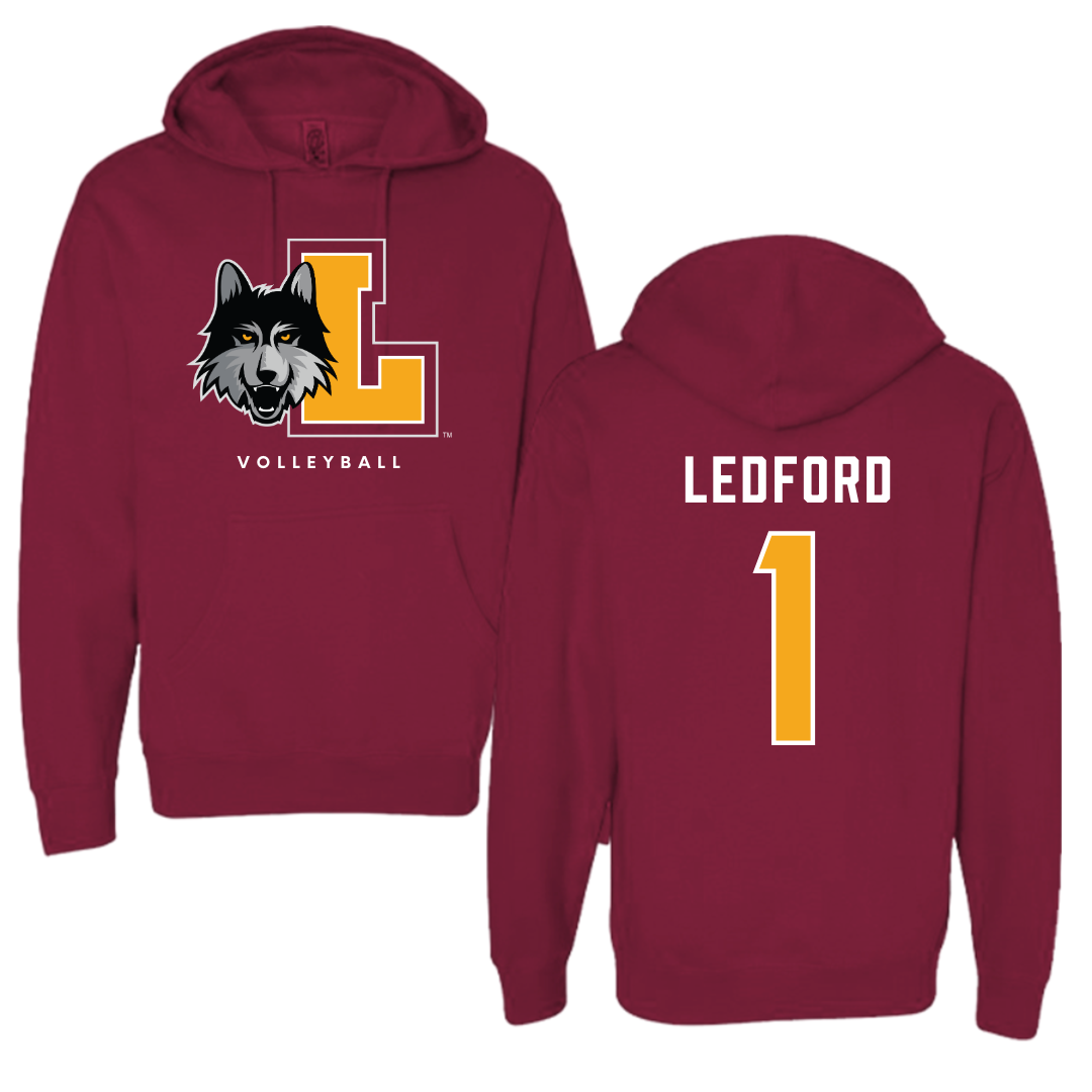 Loyola University-Chicago Volleyball Maroon Hoodie - #1 Charlie Ledford
