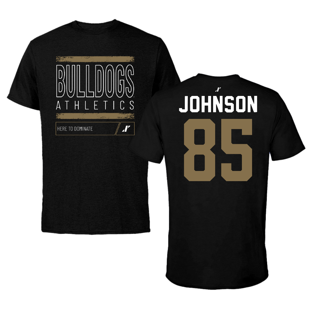 Bryant University Football Black Dominate Performance Tee - #85 Patrick Johnson