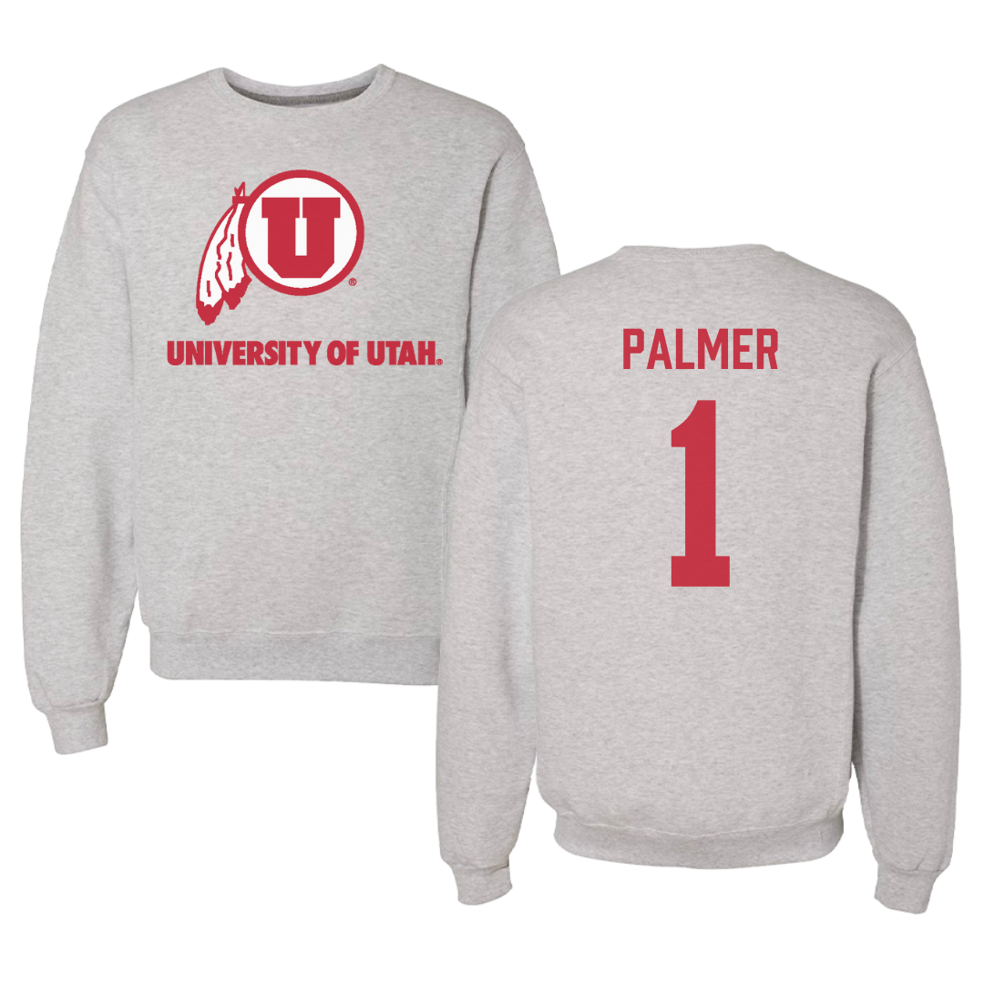 University of Utah Basketball Gray Crewneck - #1 Isabel Palmer
