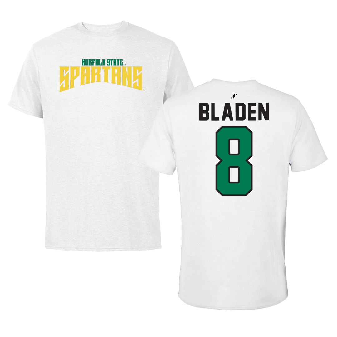 Norfolk State University Basketball White Classic Performance Tee - #8 Tyrel Bladen