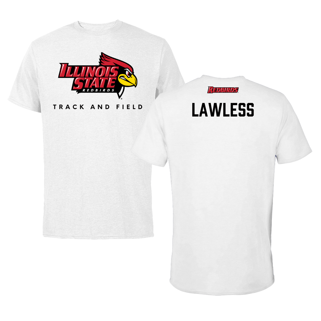 Illinois State University Track and Field White Performance Tee - Ava Lawless