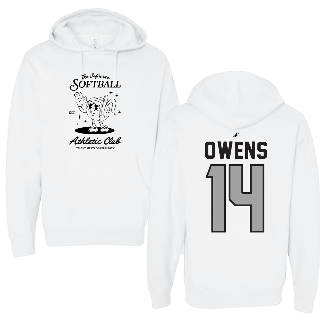 Softball White Influxer Athletic Club Hoodie - #14 Riley Owens