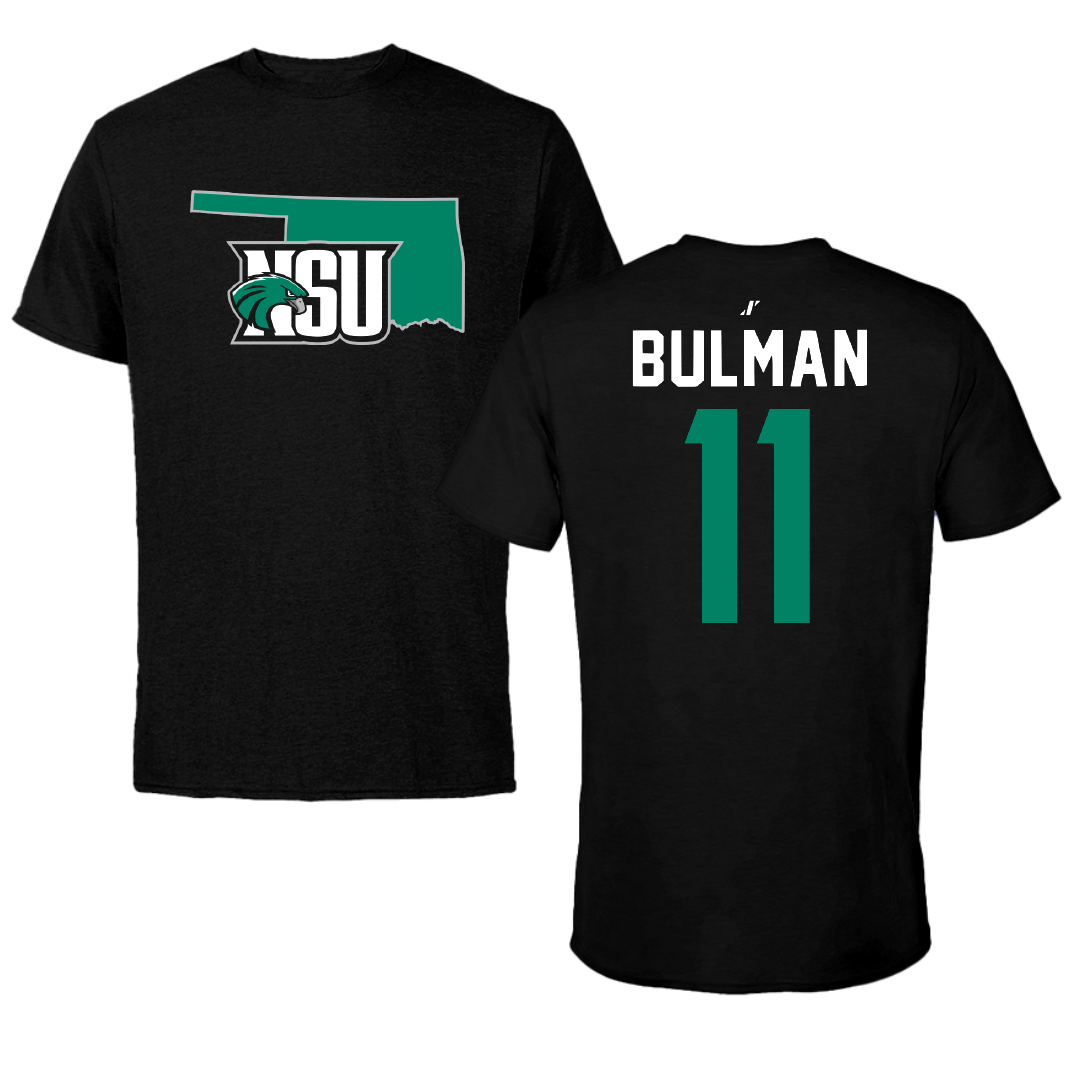 Northeastern State University Soccer Black State Tee - #11 Braxton Bulman