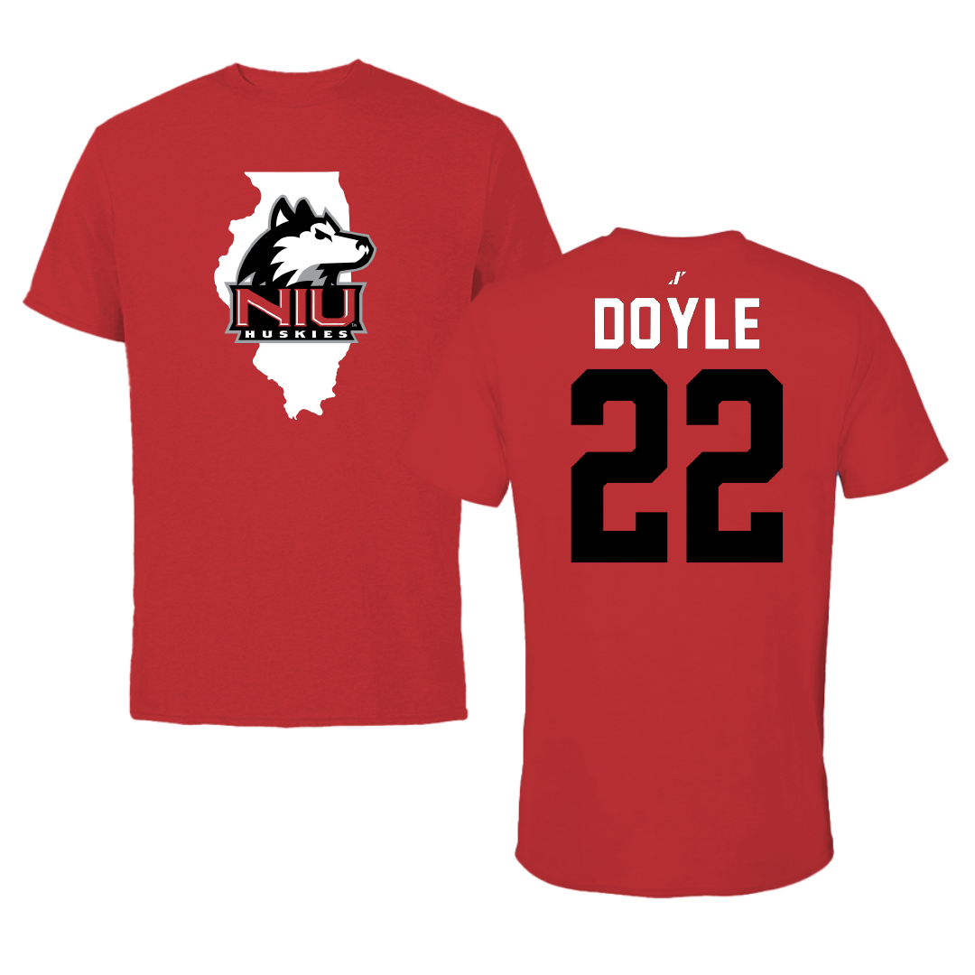 Northern Illinois University Basketball Red State Tee - #22 Alecia Doyle