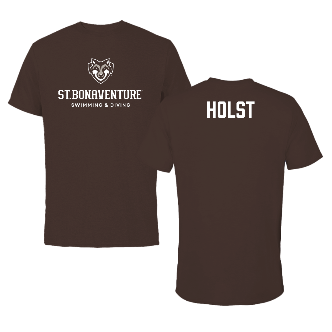 St. Bonaventure University Swimming & Diving Brown Bonnies Tee - Maggie Holst