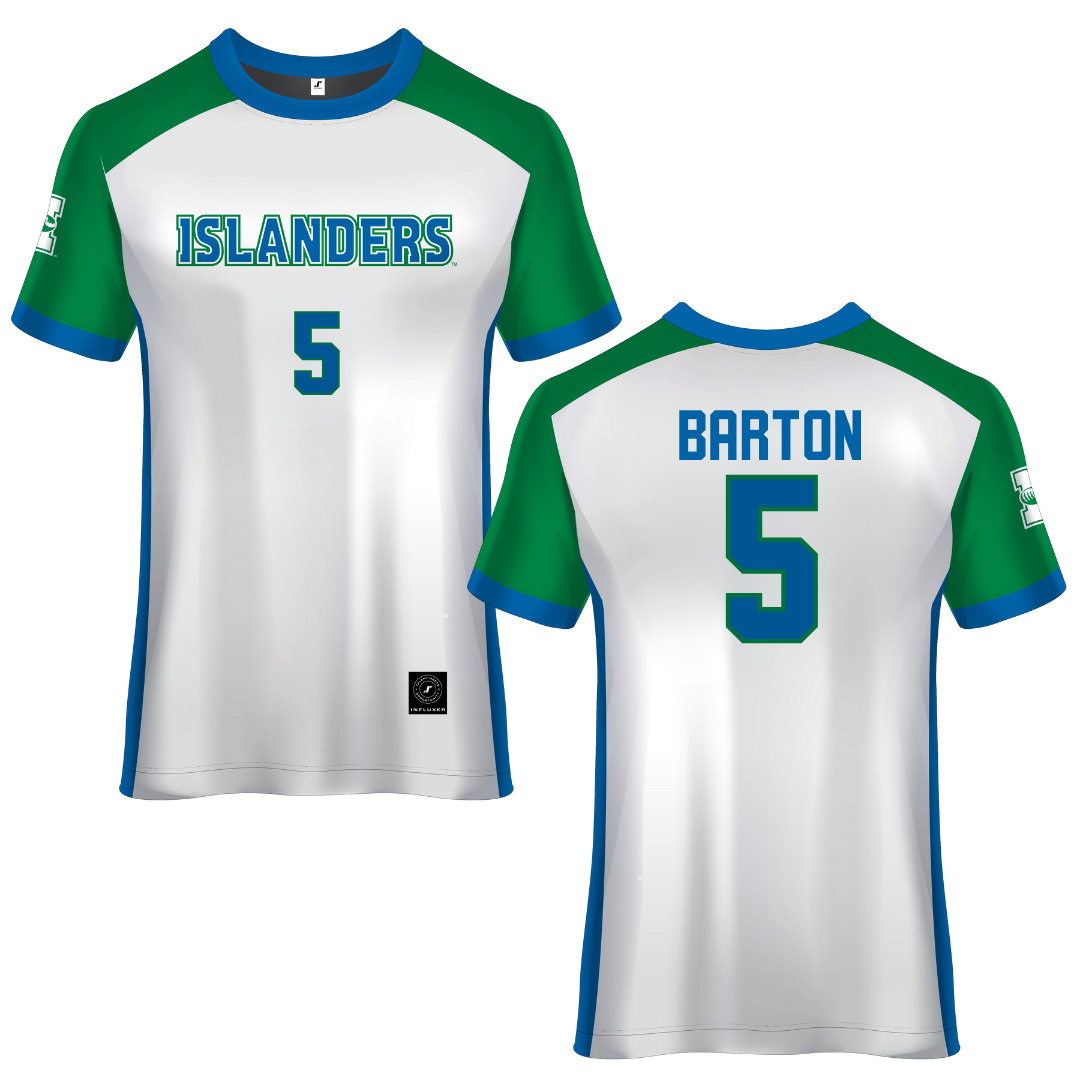 Texas A&M University-Corpus Christi White Soccer Jersey - #5 Emmie Barton