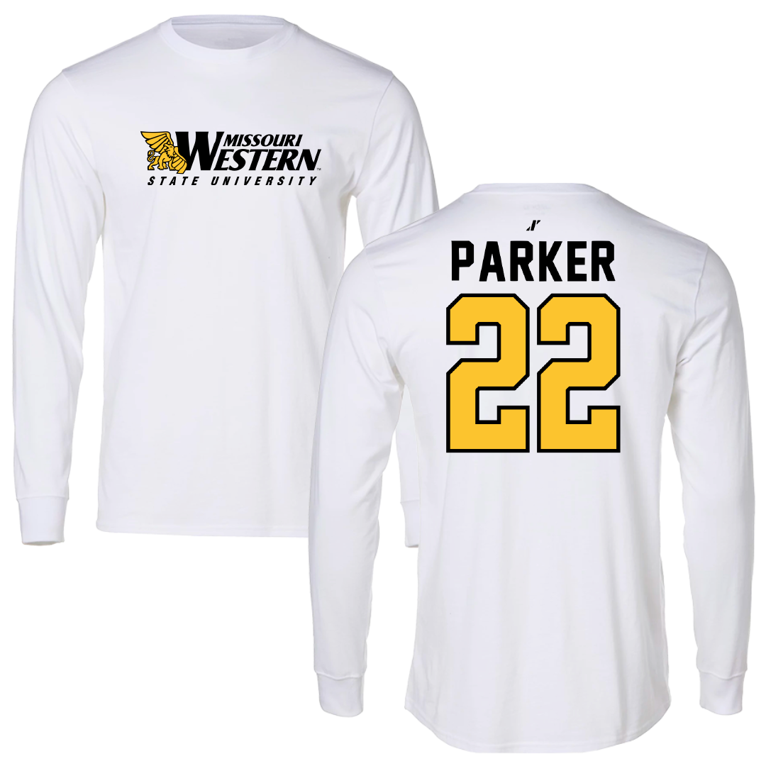 Missouri Western State University Football White Performance Long Sleeve - #22 Denver Parker