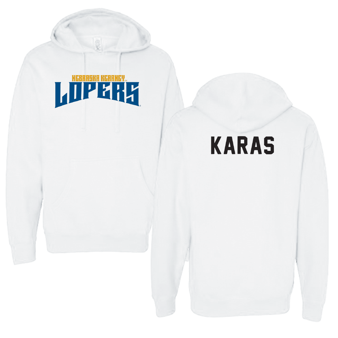 University of Nebraska at Kearney TF and XC White Classic Hoodie - Quin Karas