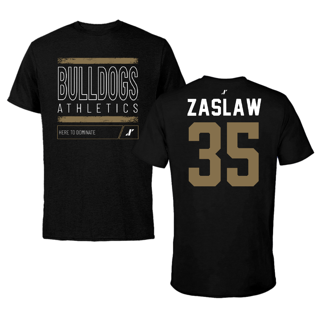 Bryant University Baseball Black Dominate Performance Tee - #35 Sean Zaslaw