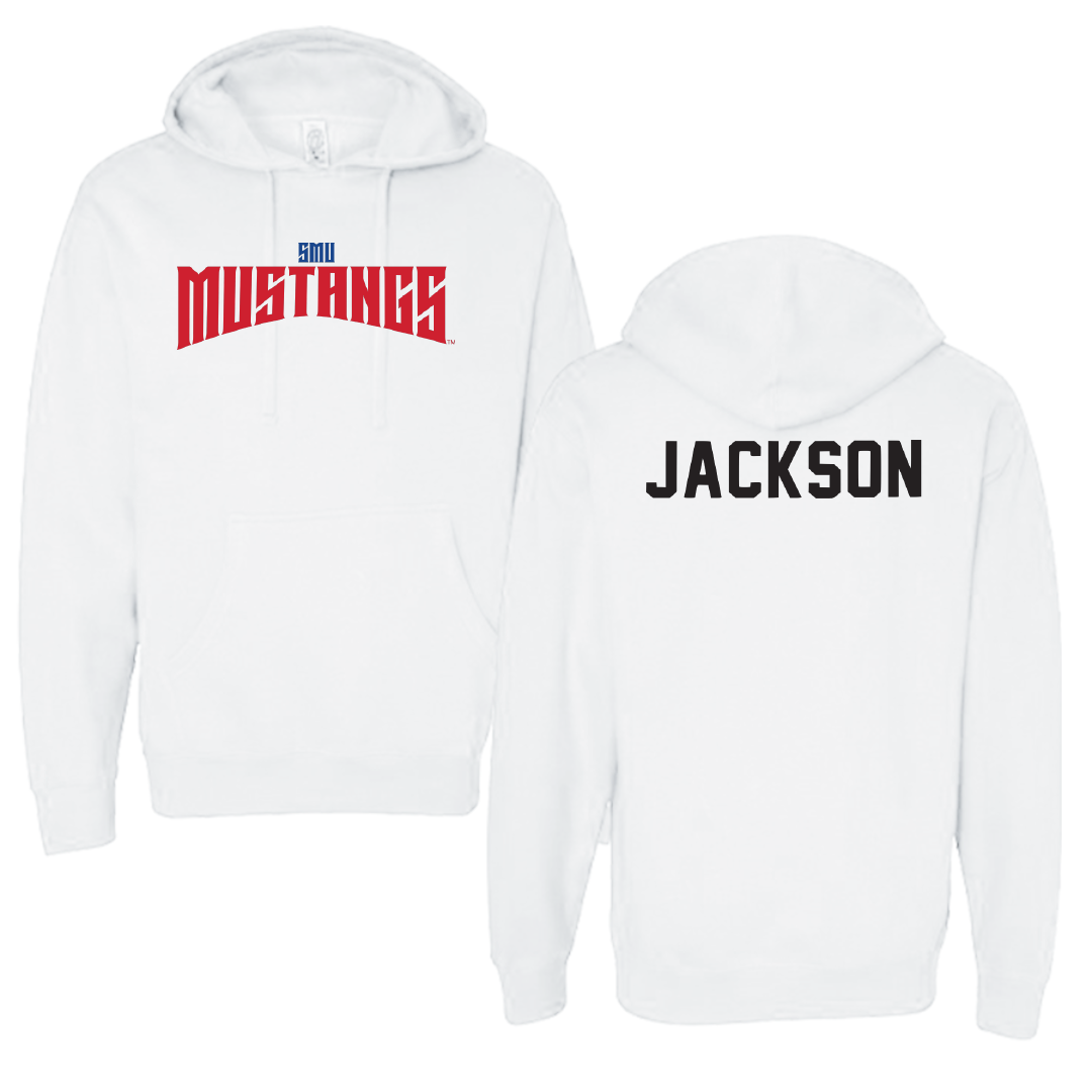Southern Methodist University TF and XC White Classic Hoodie - Maykayla Jackson