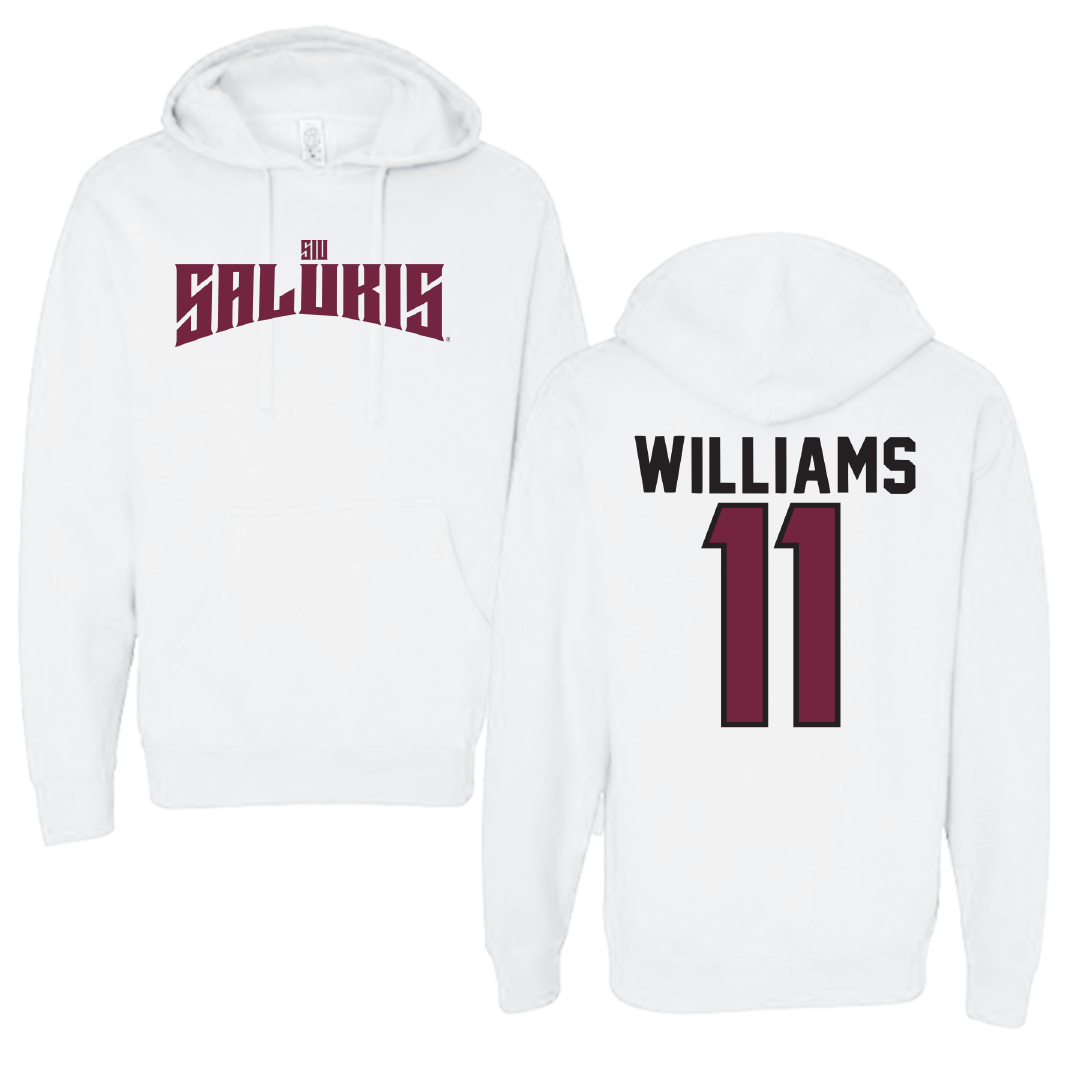 Southern Illinois University at Carbondale Basketball White Classic Hoodie - #11 Shemera Williams