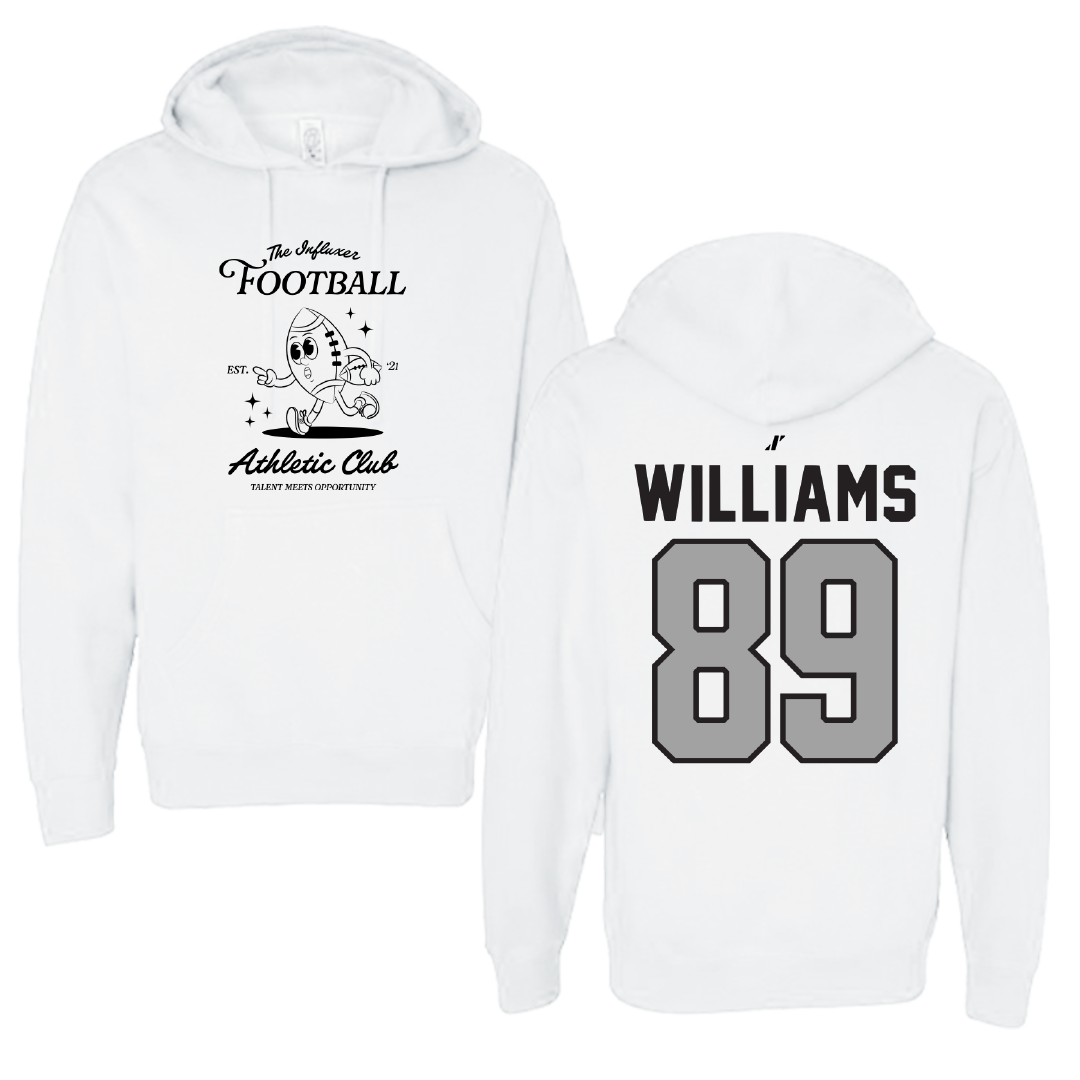 Football White Influxer Athletic Club Hoodie - #89 Jordan Williams