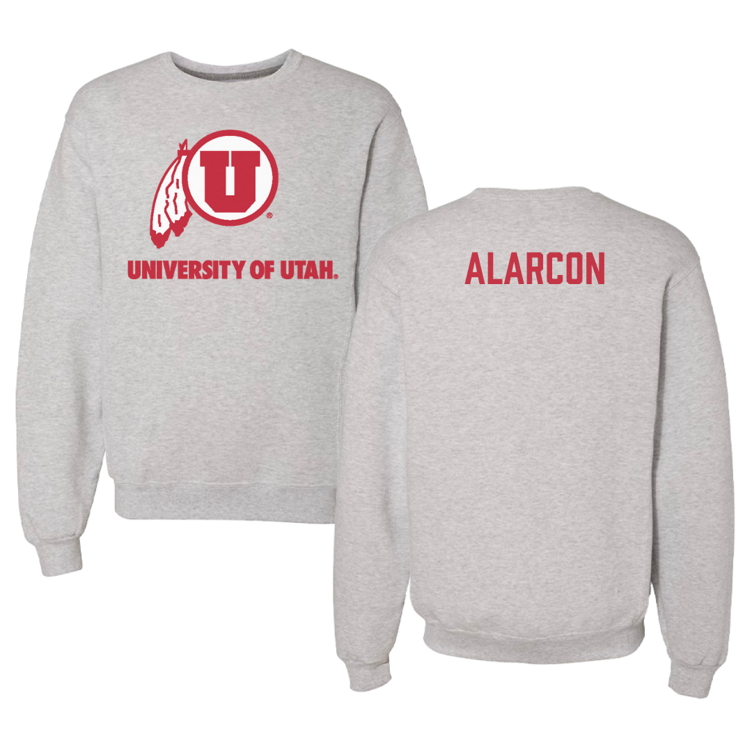 University of Utah Swimming & Diving Gray Crewneck - Landon Alarcon