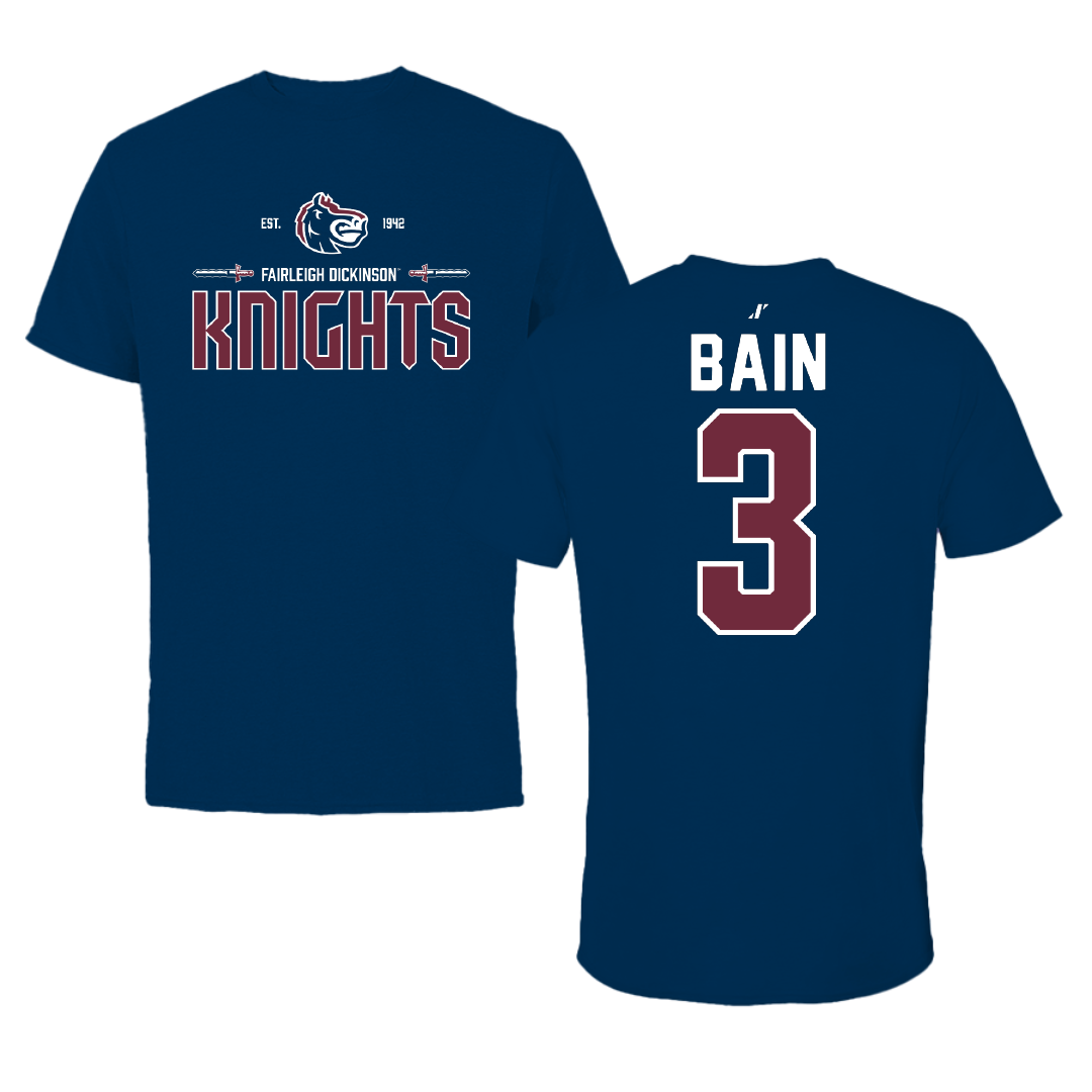 Fairleigh Dickinson University-Metropolitan Campus Volleyball Navy General Tee - #3 Avery Bain
