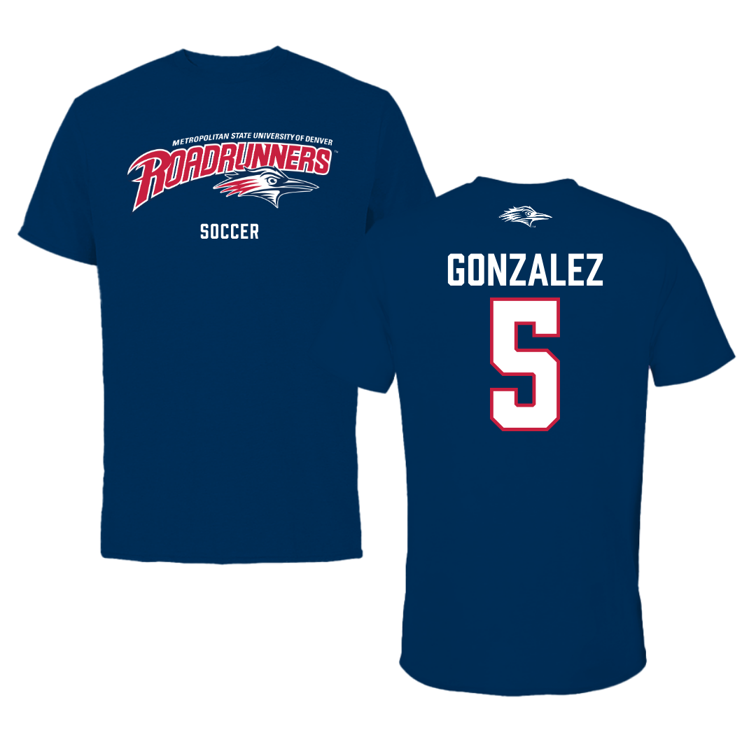 Metropolitan State University of Denver Soccer Navy Performance Tee - #5 Meg Gonzalez
