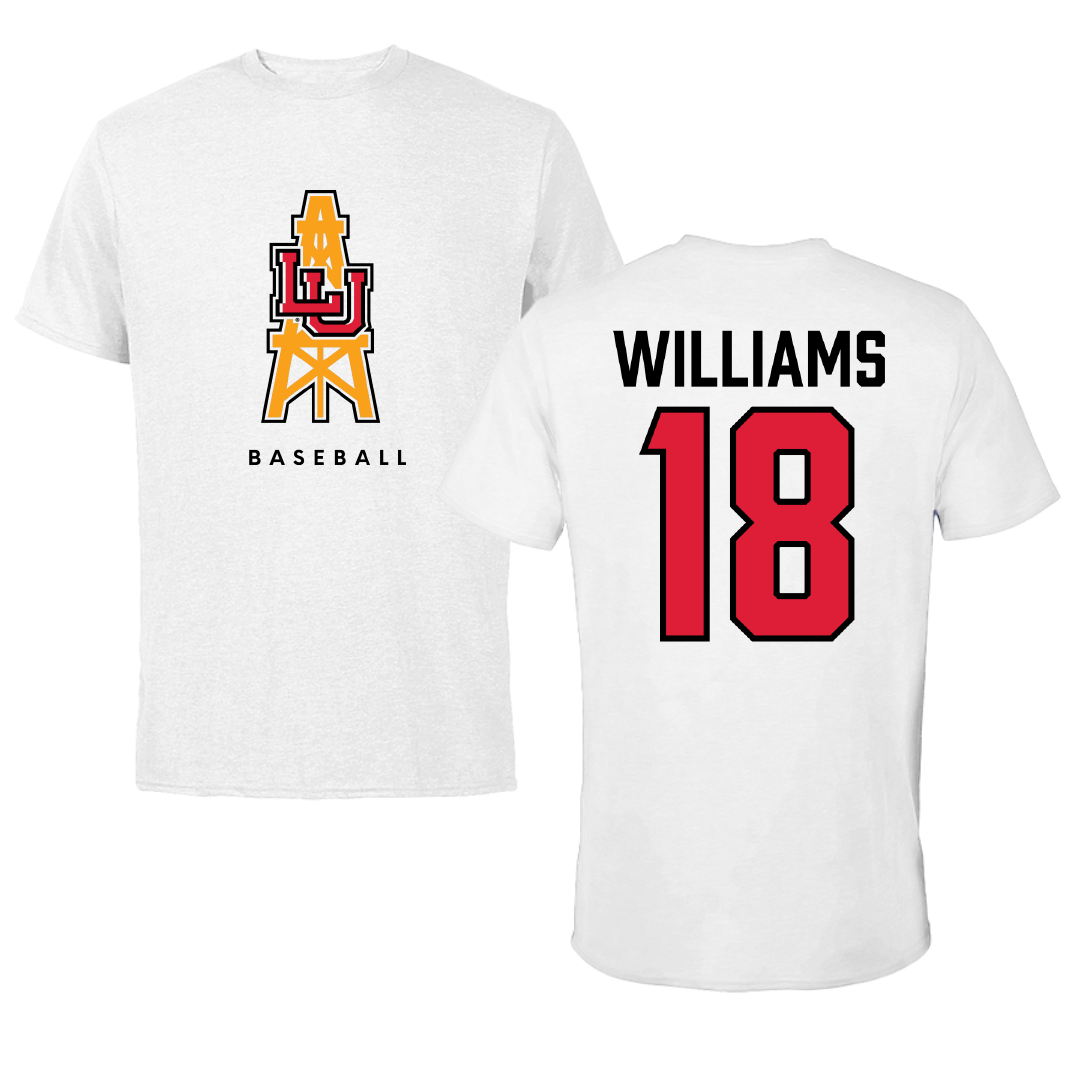 Lamar University Baseball White Performance Tee - #18 Zach Williams