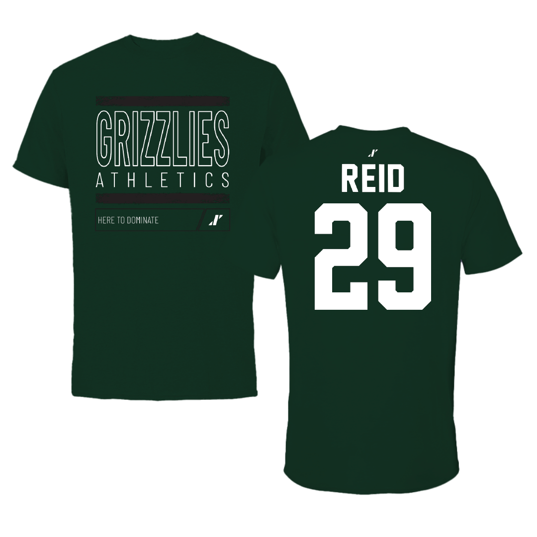 Adams State University Football Forest Green Dominate Performance Tee - #29 Alex Reid