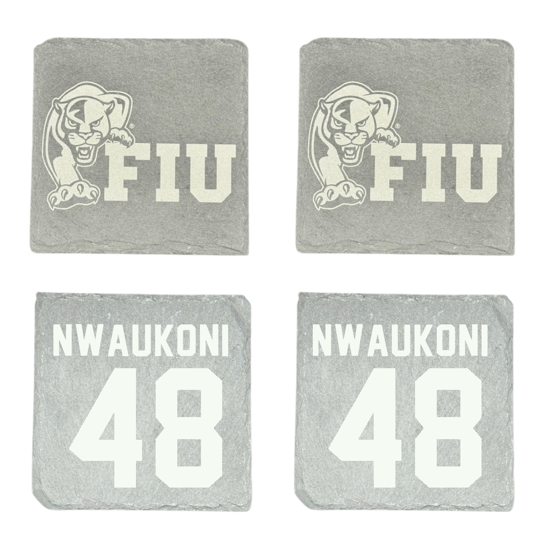 Florida International University Football Stone Coaster (4 Pack)  - #48 Richard Nwaukoni