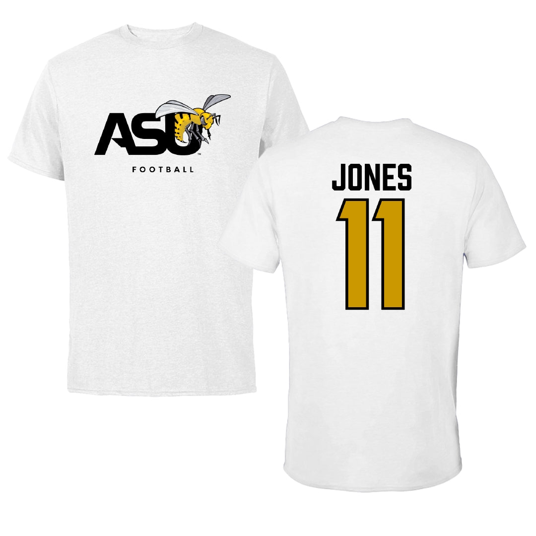 Alabama State University Football White ASU Tee - #11 Jalen Jones