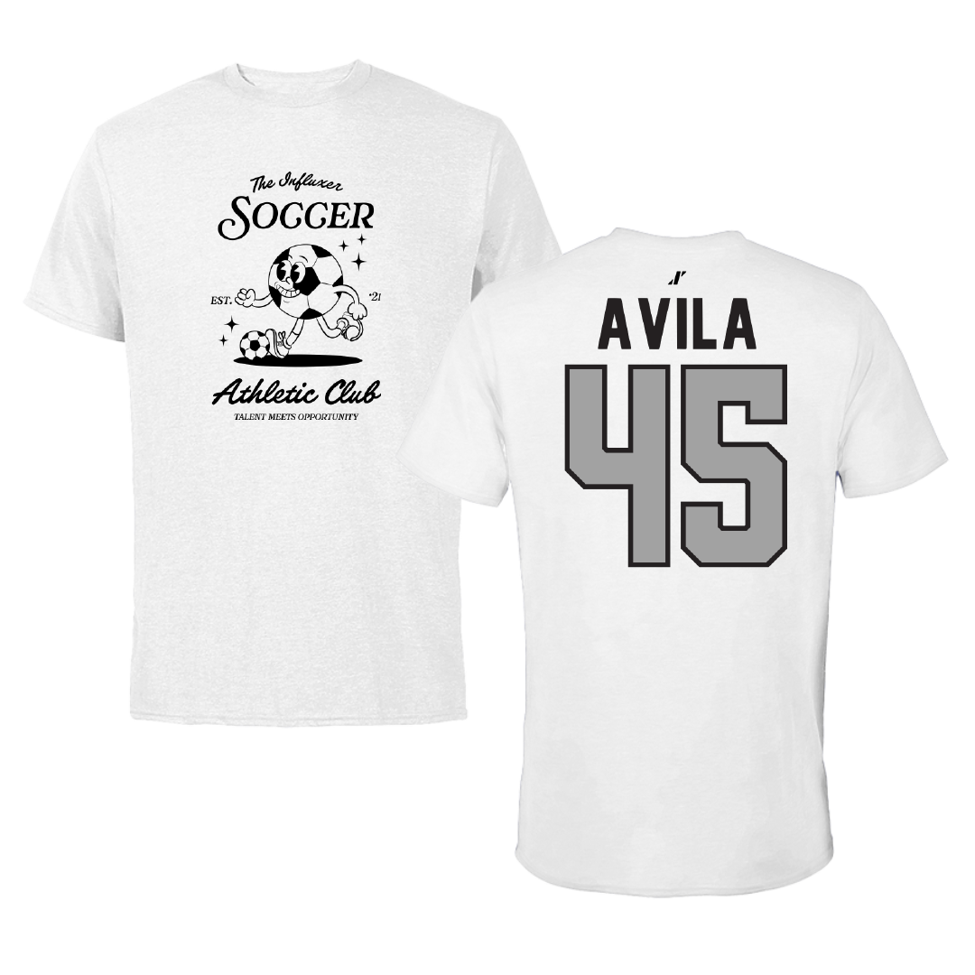 Soccer White Influxer Athletic Club Tee - #45 Caleb Avila
