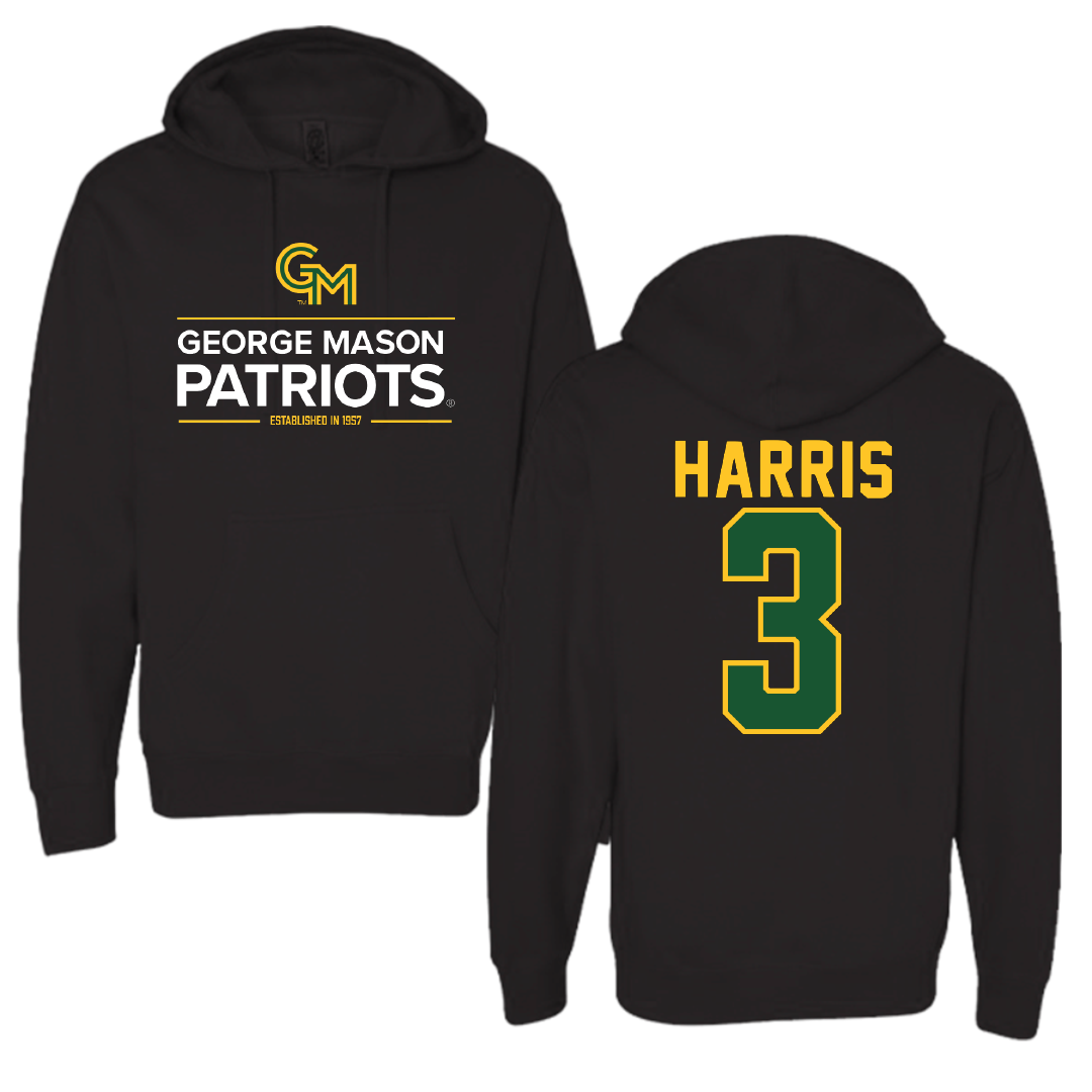 George Mason University Basketball Black General Hoodie - #3 Kennedy Harris