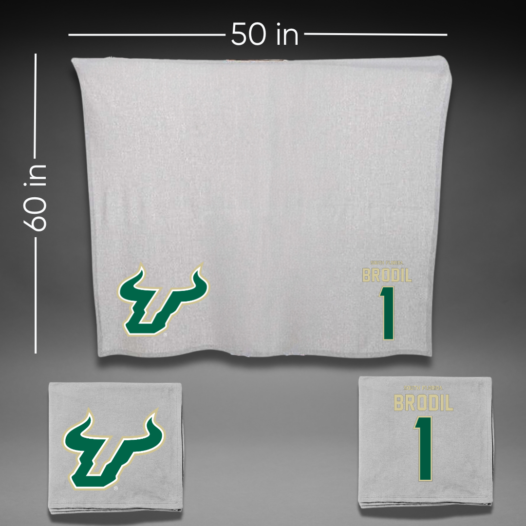 University of South Florida Baseball Gray Blanket - #1 Marcus Brodil