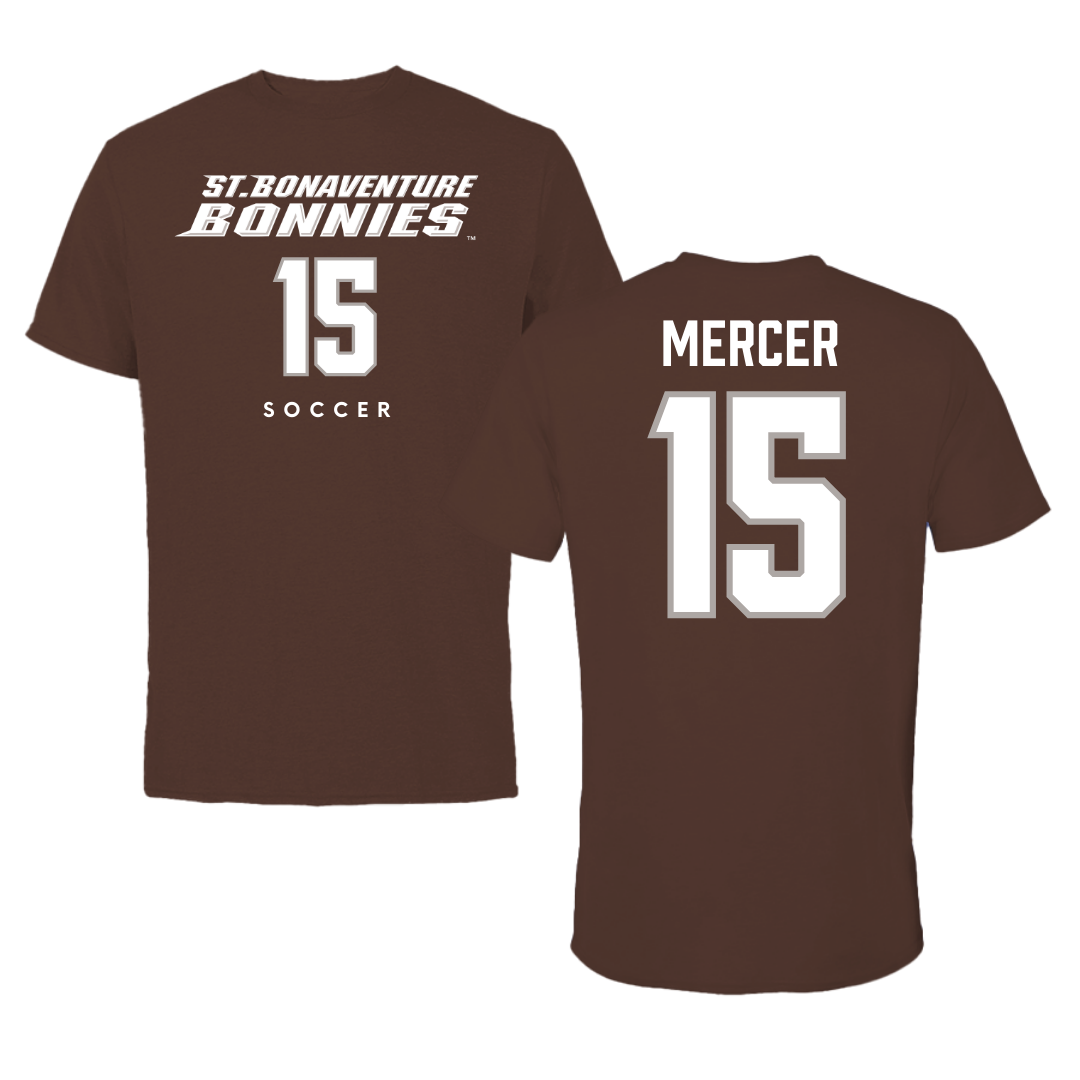 St. Bonaventure University Soccer Brown Tee - #15 Dean Mercer