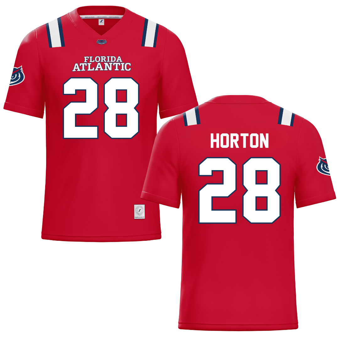 Florida Atlantic University Red Football Jersey - #28 Zyere Horton
