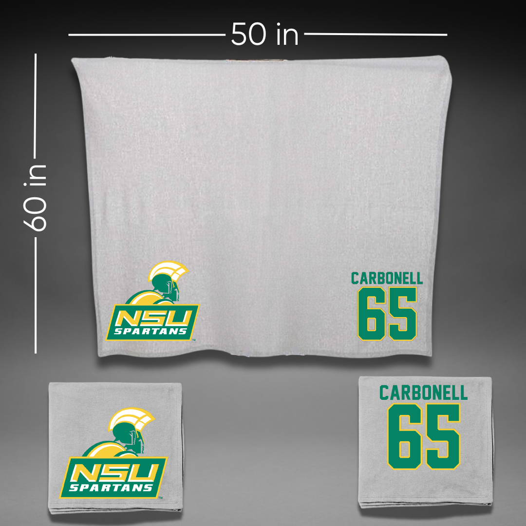 Norfolk State University Football Gray Blanket - #65 Juwuan Carbonell